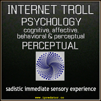 PERCEPTUAL-IMMEDIATE SADISTIC SENSORY EXPERIENCES-FOUR INTERNET TROLL MALADAPTIVE FACTORS-HUMAN CONSCIOUSNESS DIMENSIONS-IPREDATOR